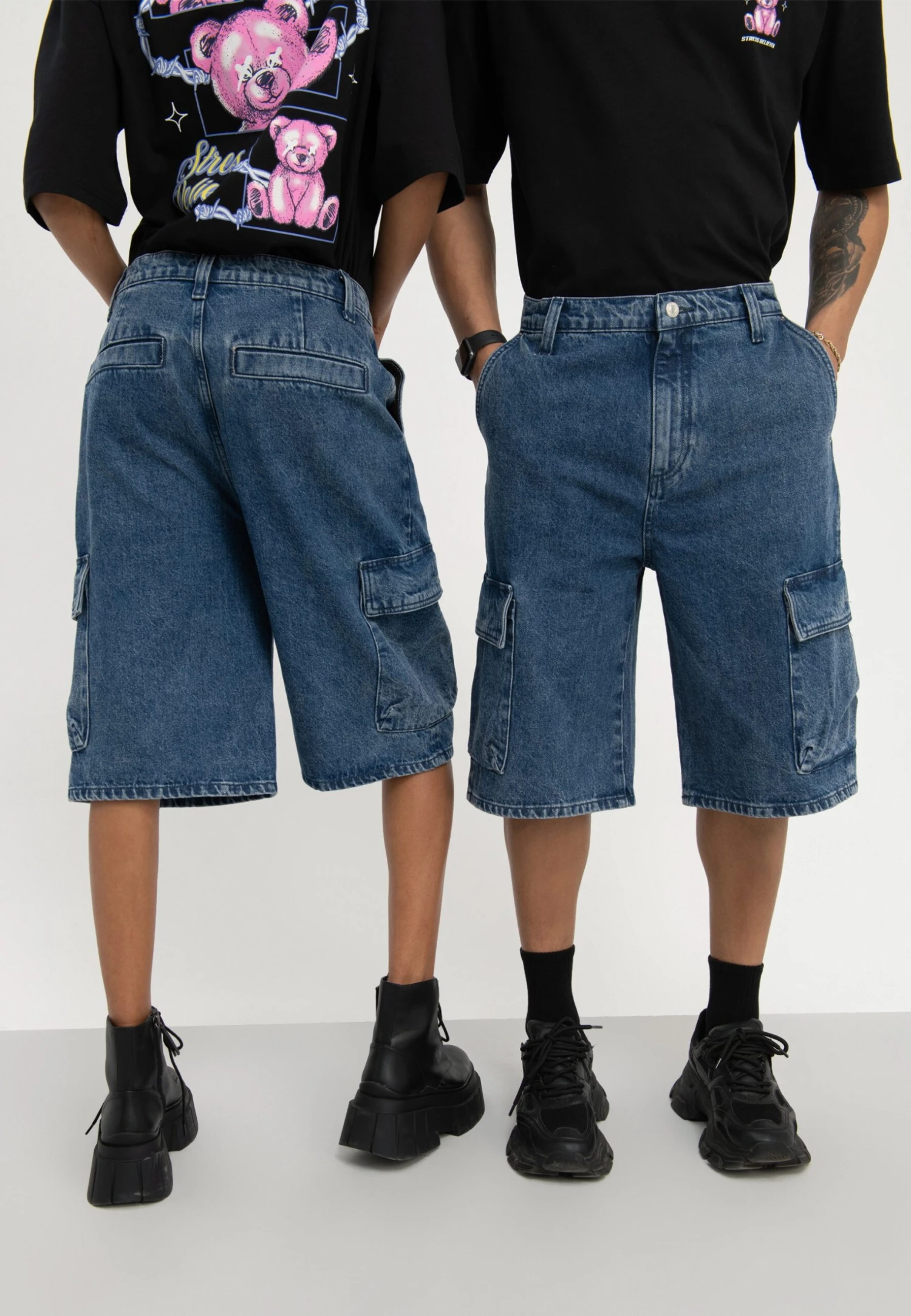 YOURTURN Unisex - Jeansshort - Blue Denim 1 YOURTURN Unisex - Jeansshort - Blue Denim