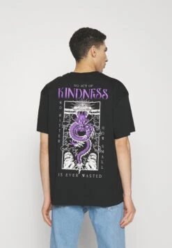 YOURTURN Dragon Graphic TeeUnisex - T-Shirt Print - Black