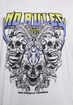 YOURTURN Rule Skull Graphic Tee Unisex - T-Shirt Print - White -YOURTURN Verkoopwinkel 38058aa46a744b1d840b5599082d9305
