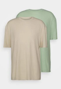 YOURTURN Unisex 2 Pack - T-Shirt Basic - Offwhite/Light Green -YOURTURN Verkoopwinkel 385da18b020f4ae48131c78f1c3ddf07