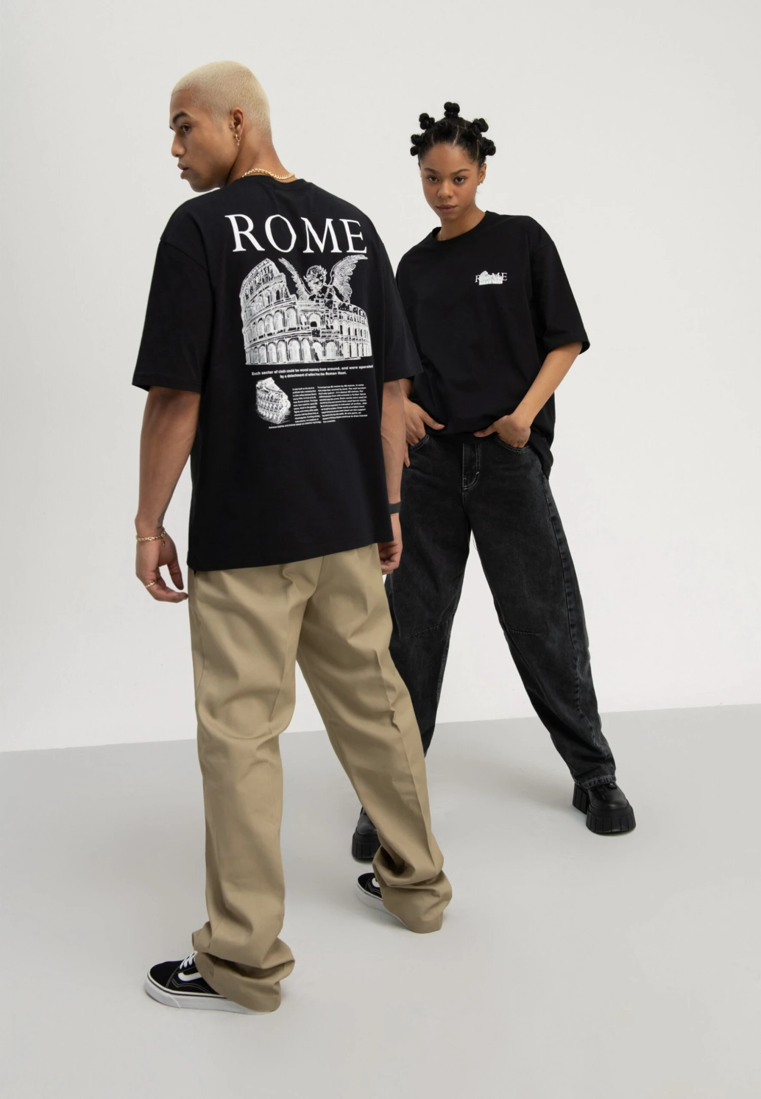 YOURTURN Rome Tee Unisex - T-Shirt Print - Black 2 YOURTURN Rome Tee Unisex - T-Shirt Print - Black - Afbeelding 2