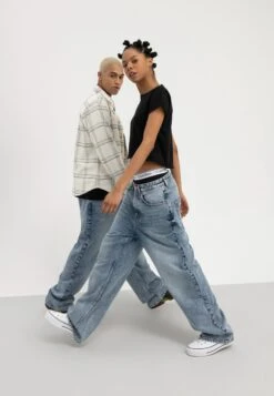 YOURTURN Baggy Jeans Unisex - Relaxed Fit Jeans - Dark Blue Denim 8 YOURTURN Baggy Jeans Unisex - Relaxed Fit Jeans - Dark Blue Denim -YOURTURN Verkoopwinkel 47039cf62e0e4223bb19b517ea683054