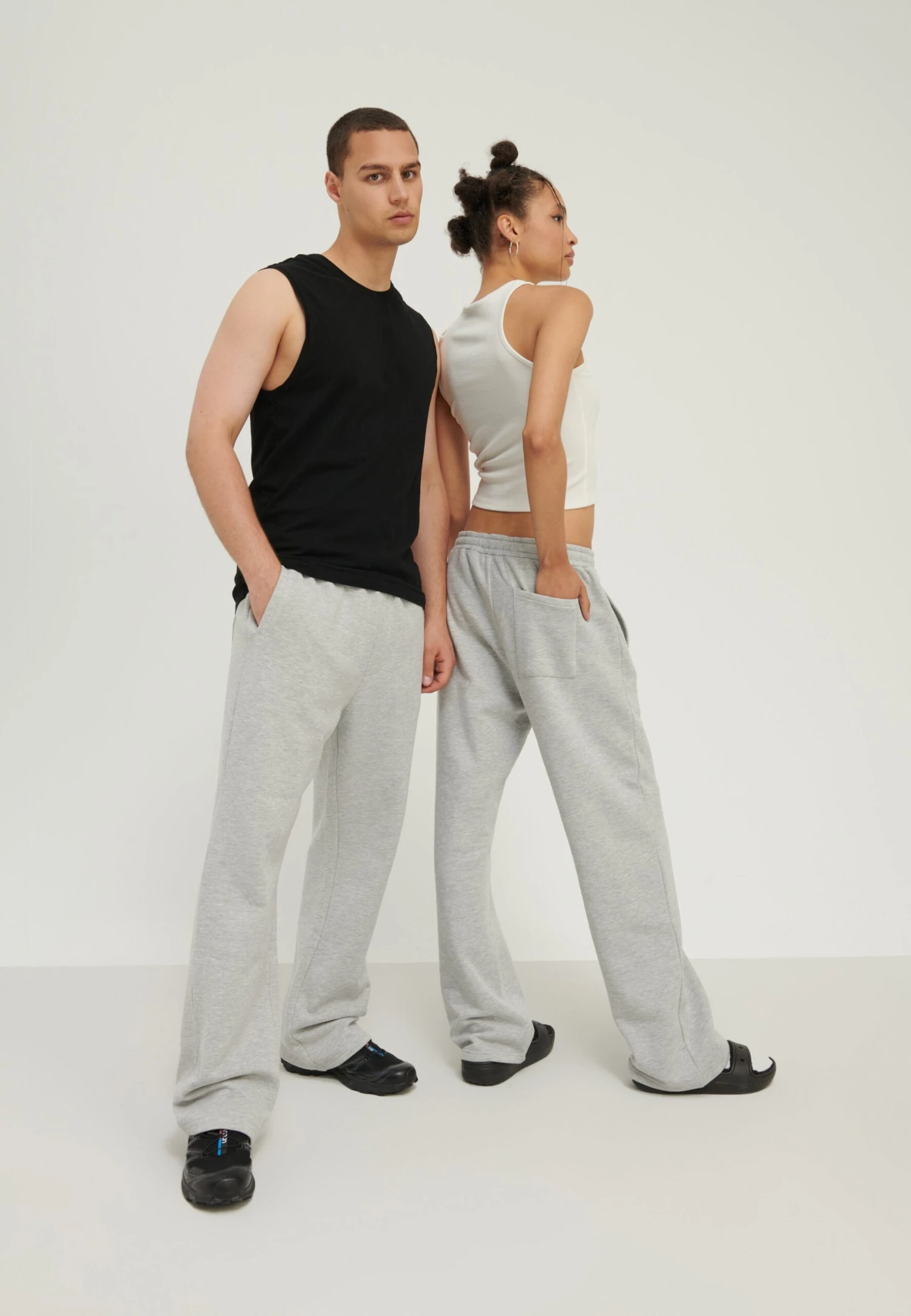 YOURTURN Unisex - Trainingsbroek - Mottled Light Grey 2 YOURTURN Unisex - Trainingsbroek - Mottled Light Grey - Afbeelding 2