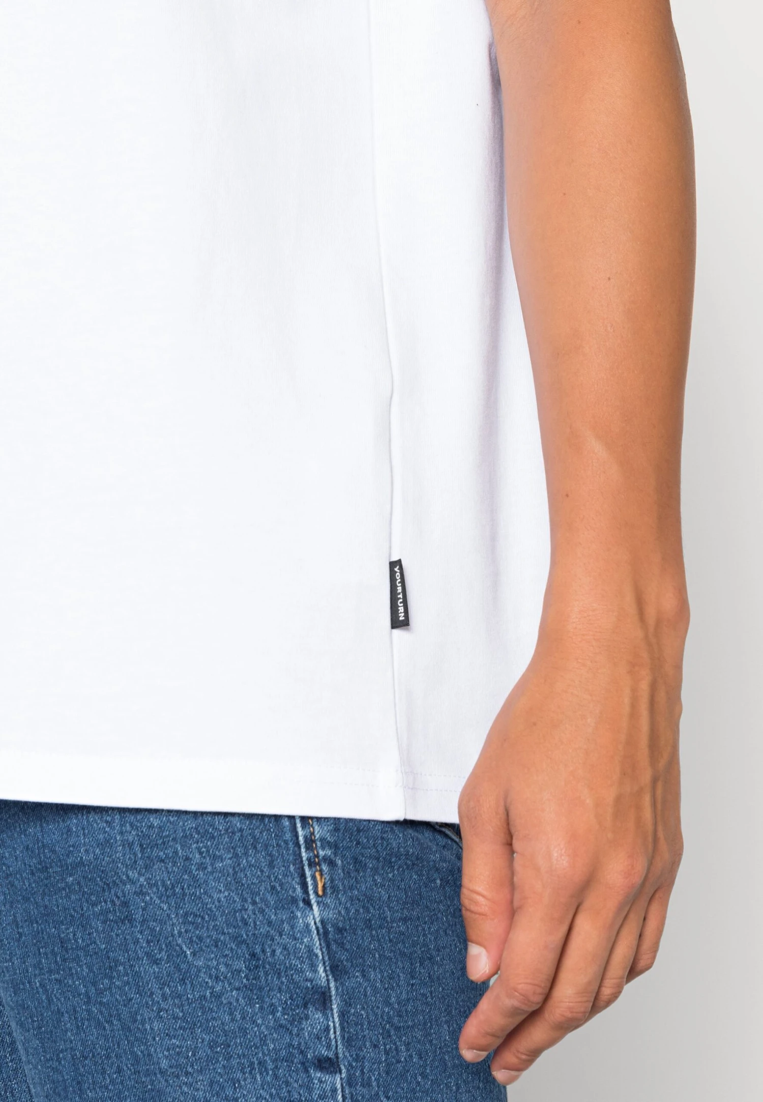 YOURTURN Heavy Weight Tee Unisex - T-Shirt Basic - White 5 YOURTURN Heavy Weight Tee Unisex - T-Shirt Basic - White - Afbeelding 5