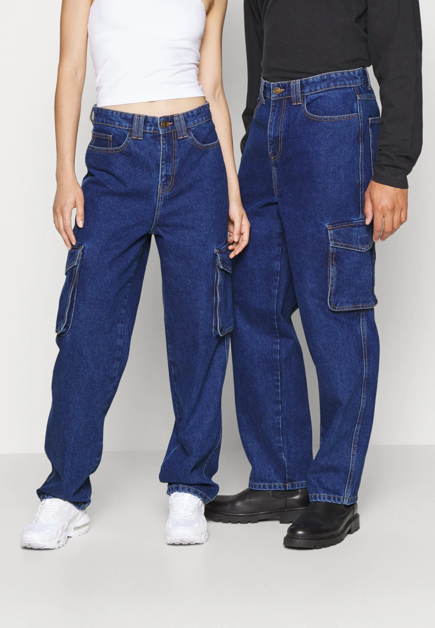 YOURTURN Cargo Denim Wide Leg Unisex - Relaxed Fit Jeans - Rinsed Denim 1 YOURTURN Cargo Denim Wide Leg Unisex - Relaxed Fit Jeans - Rinsed Denim