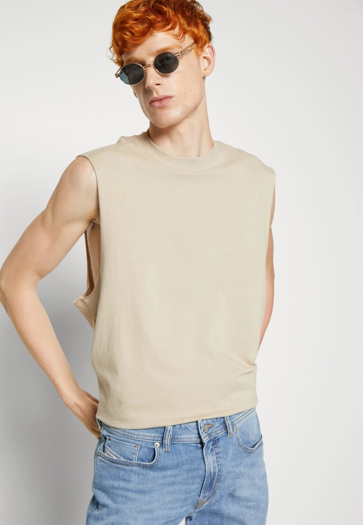 YOURTURN Unisex 2 Pack - Top - Beige/Dark Blue 5 YOURTURN Unisex 2 Pack - Top - Beige/Dark Blue - Afbeelding 5