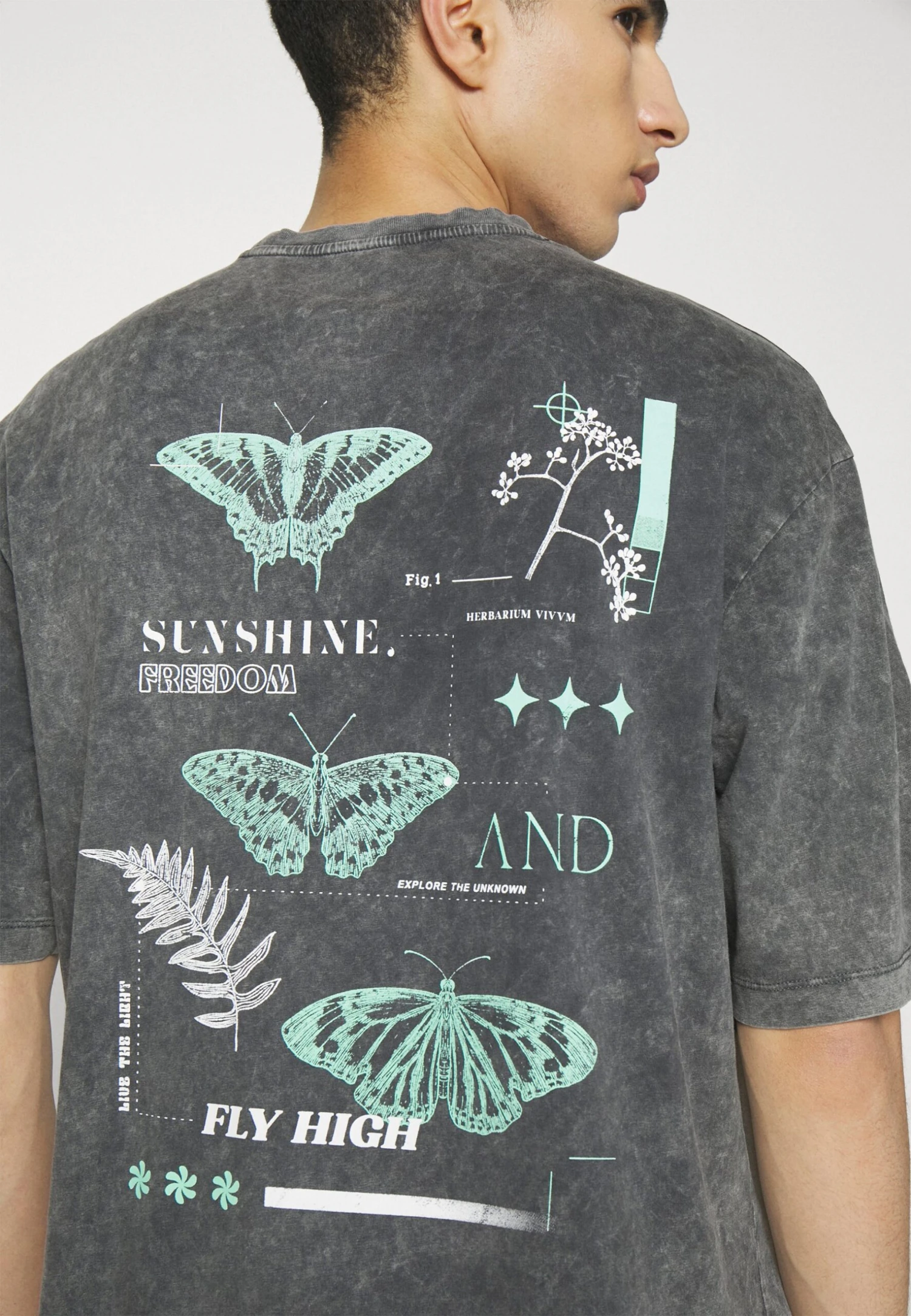 YOURTURN Unisex - T-Shirt Print - Mottled Black 4 YOURTURN Unisex - T-Shirt Print - Mottled Black - Afbeelding 4