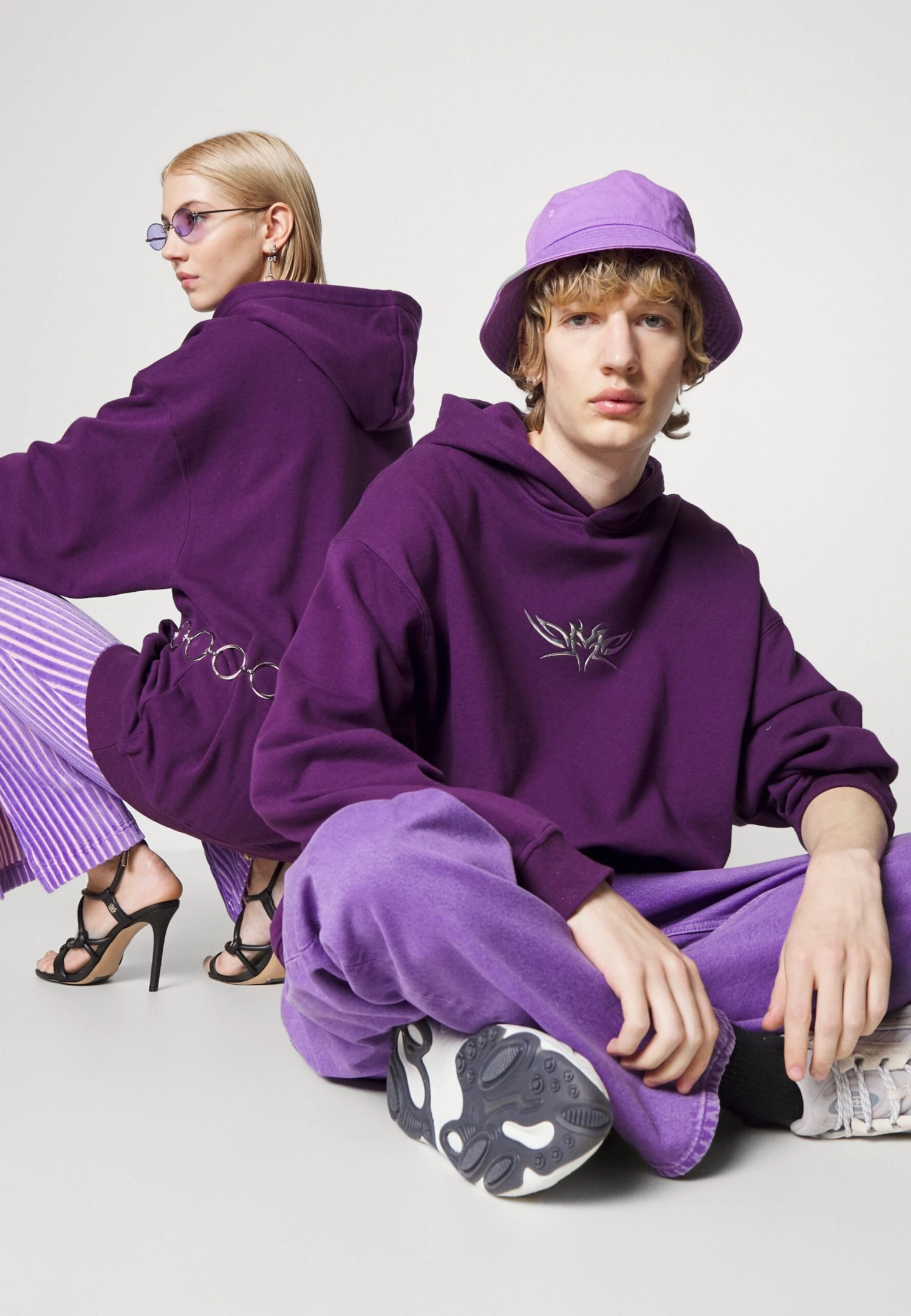 YOURTURN Unisex - Hoodie - Dark Purple 4 YOURTURN Unisex - Hoodie - Dark Purple - Afbeelding 4