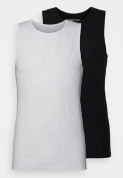 YOURTURN Slim Fit Ribbed Tank Unisex 2 Pack- Top - White/Black -YOURTURN Verkoopwinkel 9bef1e2c291b408494d2cd2eeb9b8cc1