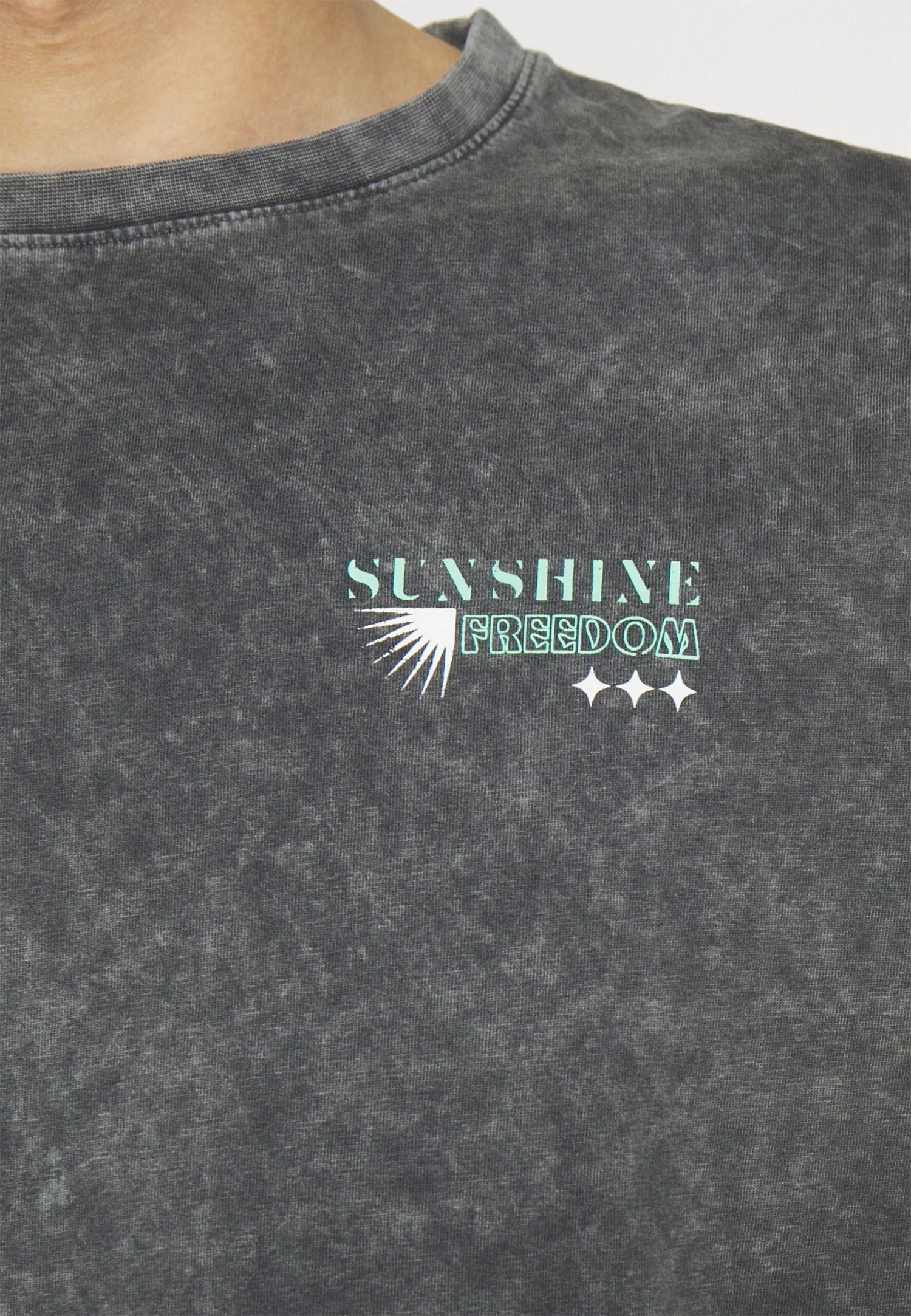 YOURTURN Unisex - T-Shirt Print - Mottled Black 6 YOURTURN Unisex - T-Shirt Print - Mottled Black - Afbeelding 6