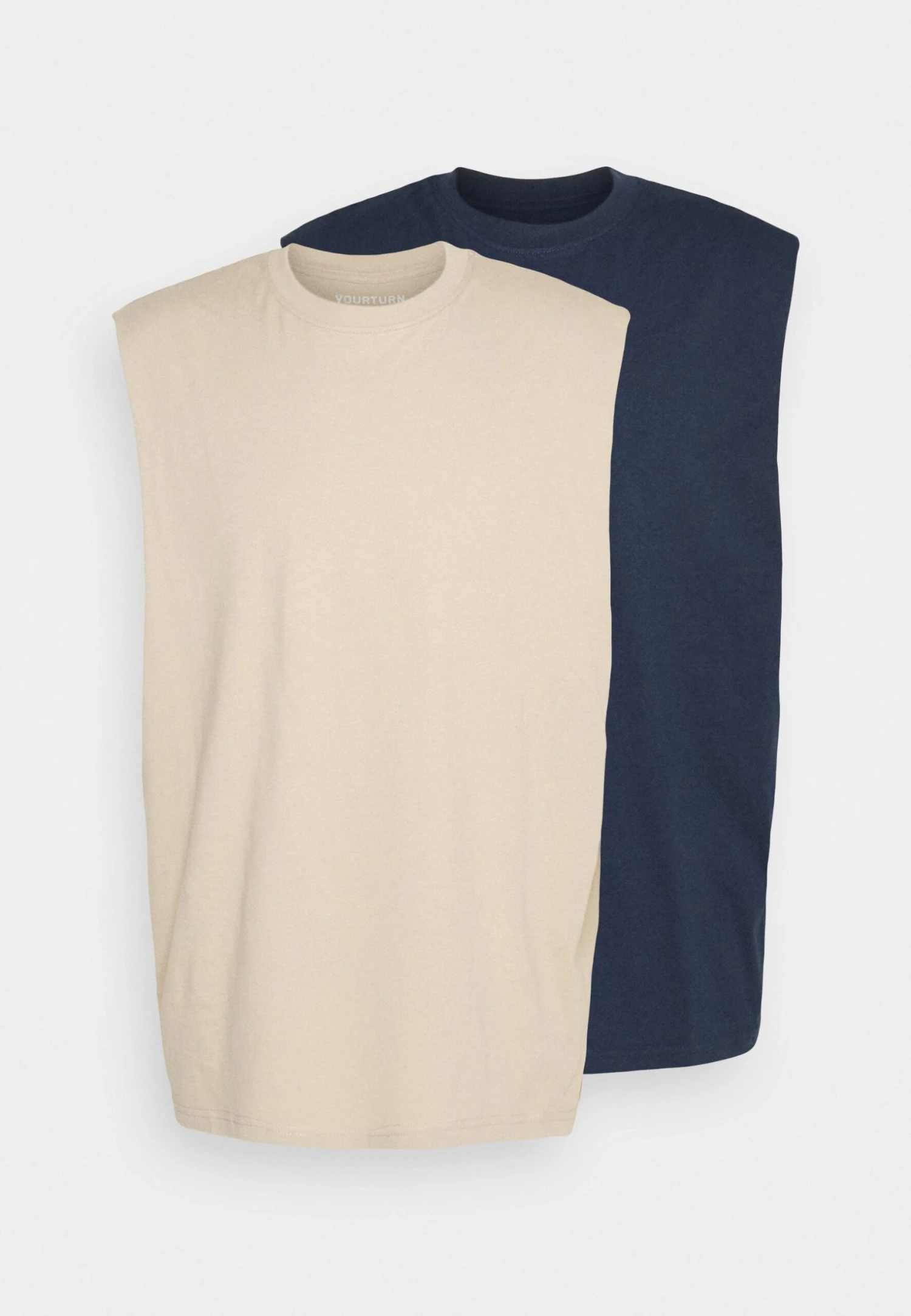 YOURTURN Unisex 2 Pack - Top - Beige/Dark Blue 6 YOURTURN Unisex 2 Pack - Top - Beige/Dark Blue - Afbeelding 6