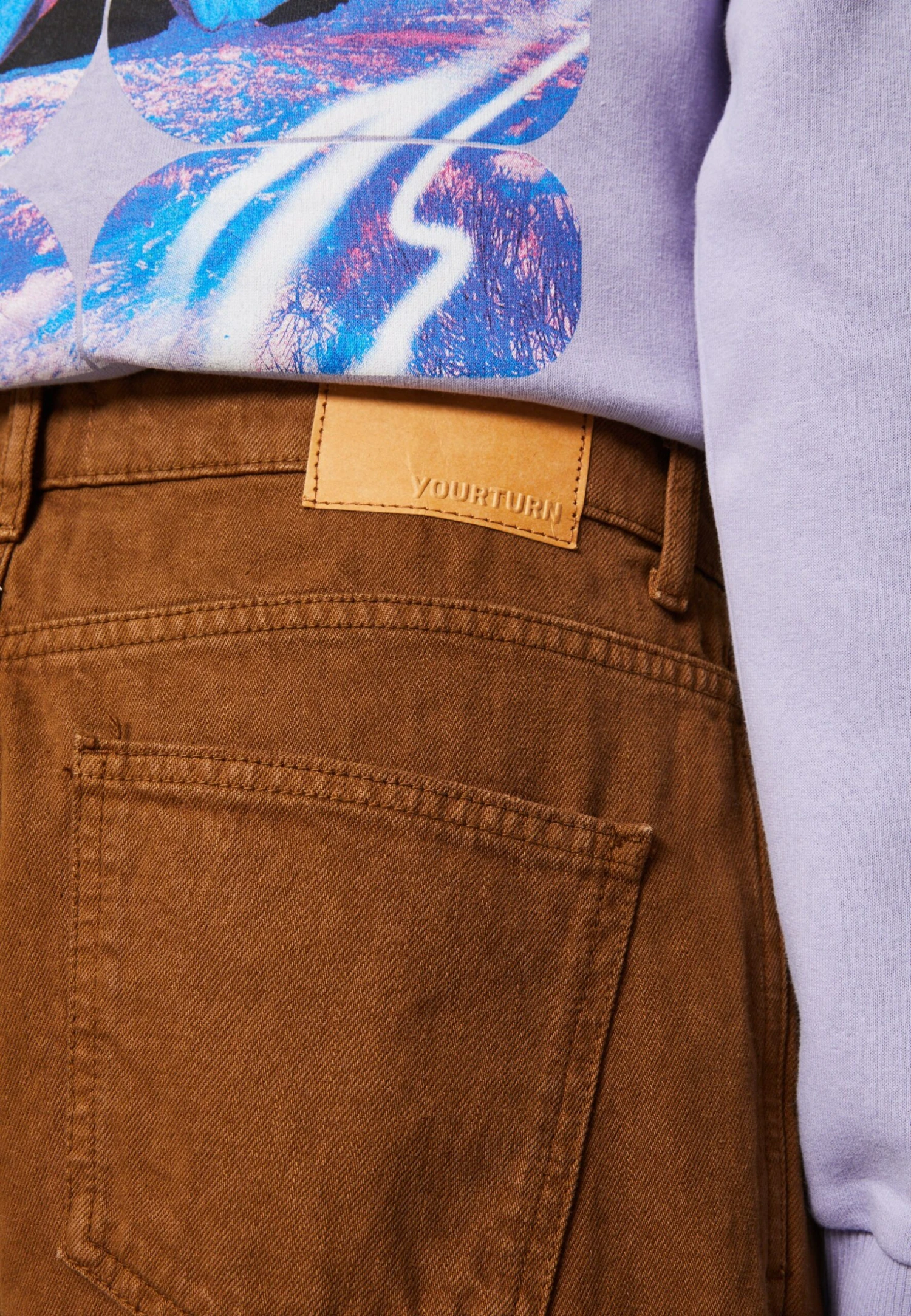 YOURTURN Unisex - Relaxed Fit Jeans - Brown 6 YOURTURN Unisex - Relaxed Fit Jeans - Brown - Afbeelding 6