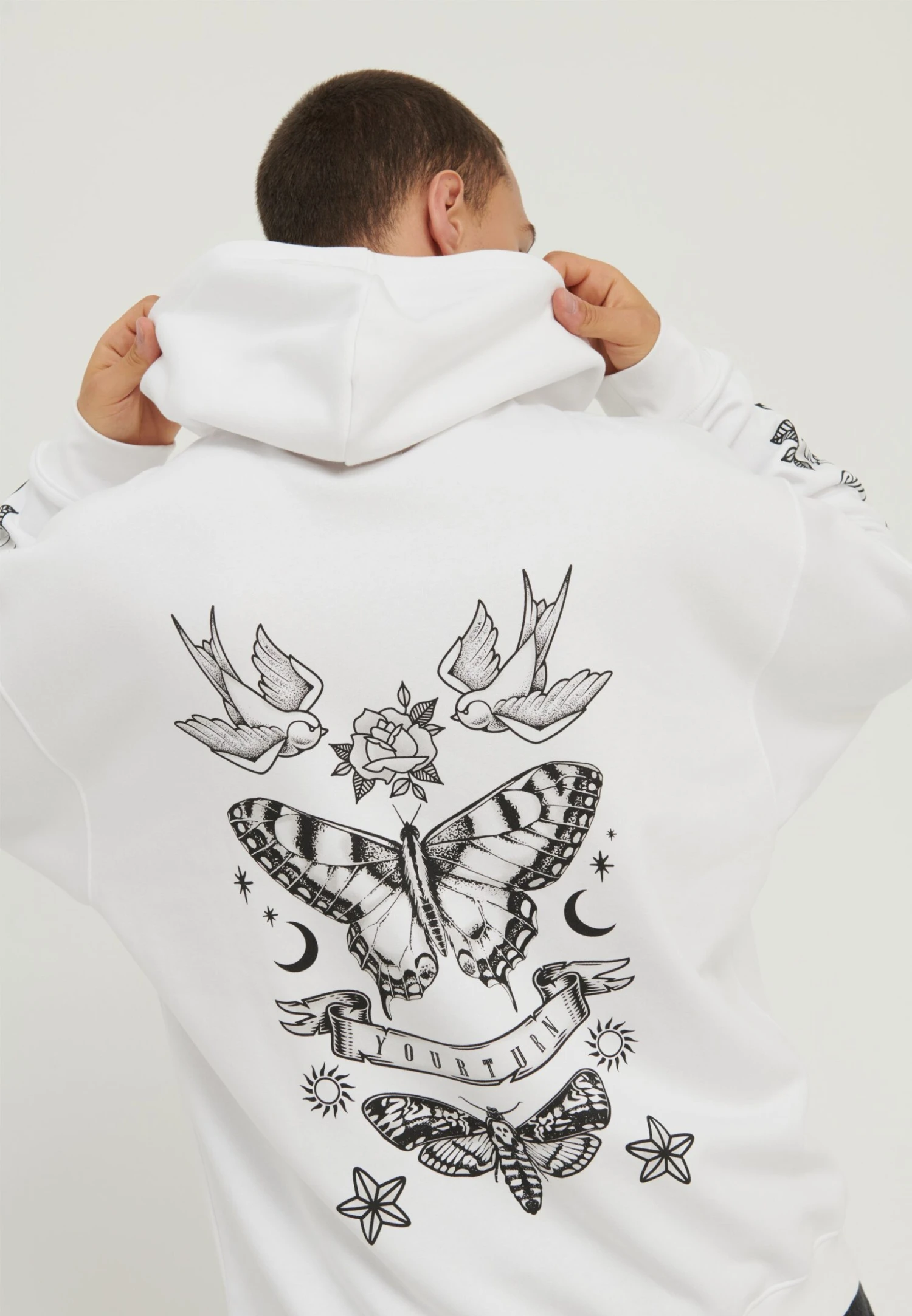 YOURTURN Unisex - Hoodie - White 6 YOURTURN Unisex - Hoodie - White - Afbeelding 6