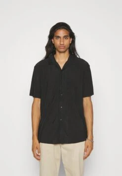 YOURTURN Plisse Shirt Unisex - Overhemd - Black