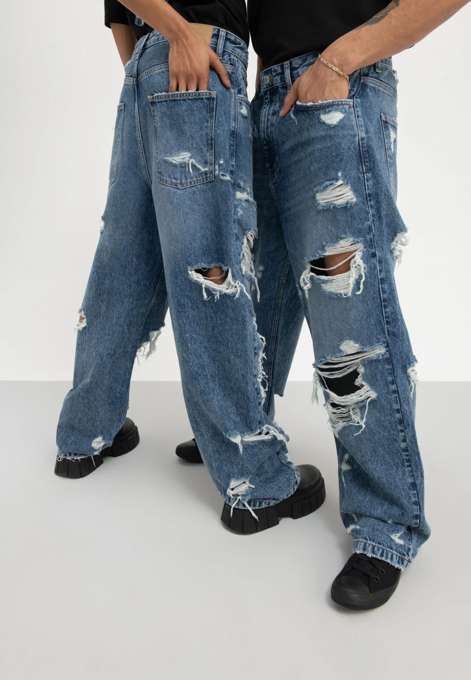 YOURTURN Unisex - Relaxed Fit Jeans - Light Blue Denim 3 YOURTURN Unisex - Relaxed Fit Jeans - Light Blue Denim - Afbeelding 3